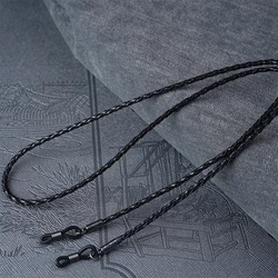 Braided Leather Rope Lanyard for Non - Slip Eyewear Retention in Outdoor Sports (Black)