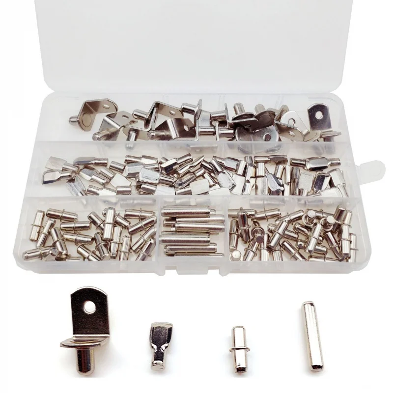 

Factory Direct Sales 120pcs Furniture Wardrobe Partition Board Bracket Shooting Frame Cross-Border Shelf Nail Suit Boxed