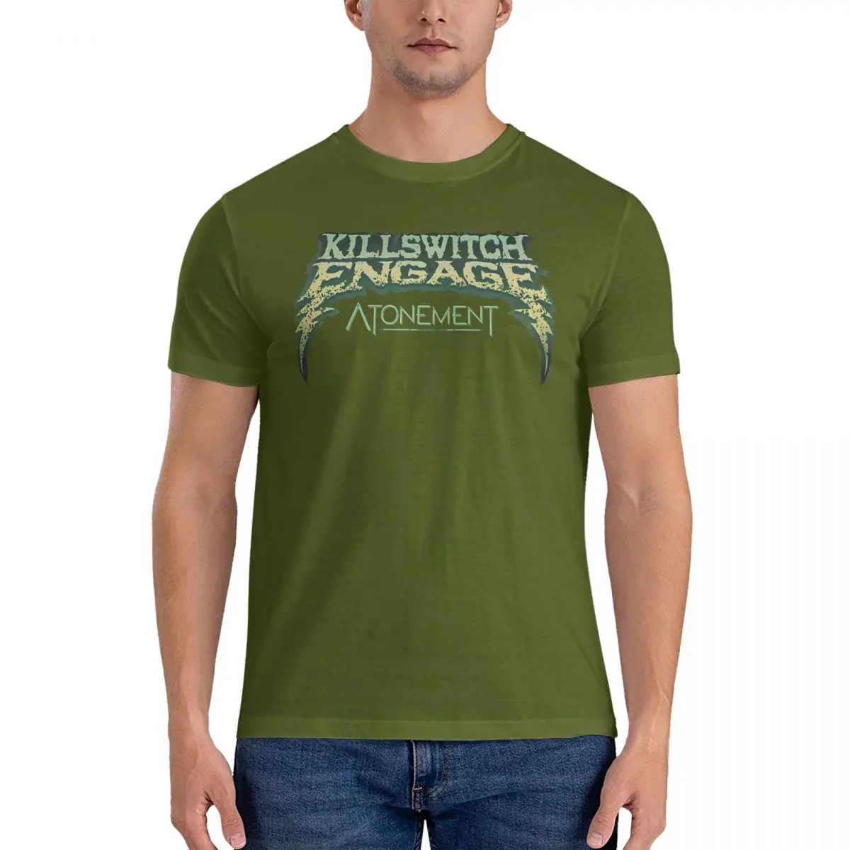 thumbnail image 1 of Camiseta de algodón para hombre, divertida, con cuello redondo y manga corta, tallas 4XL y 5XL., 1 of 7