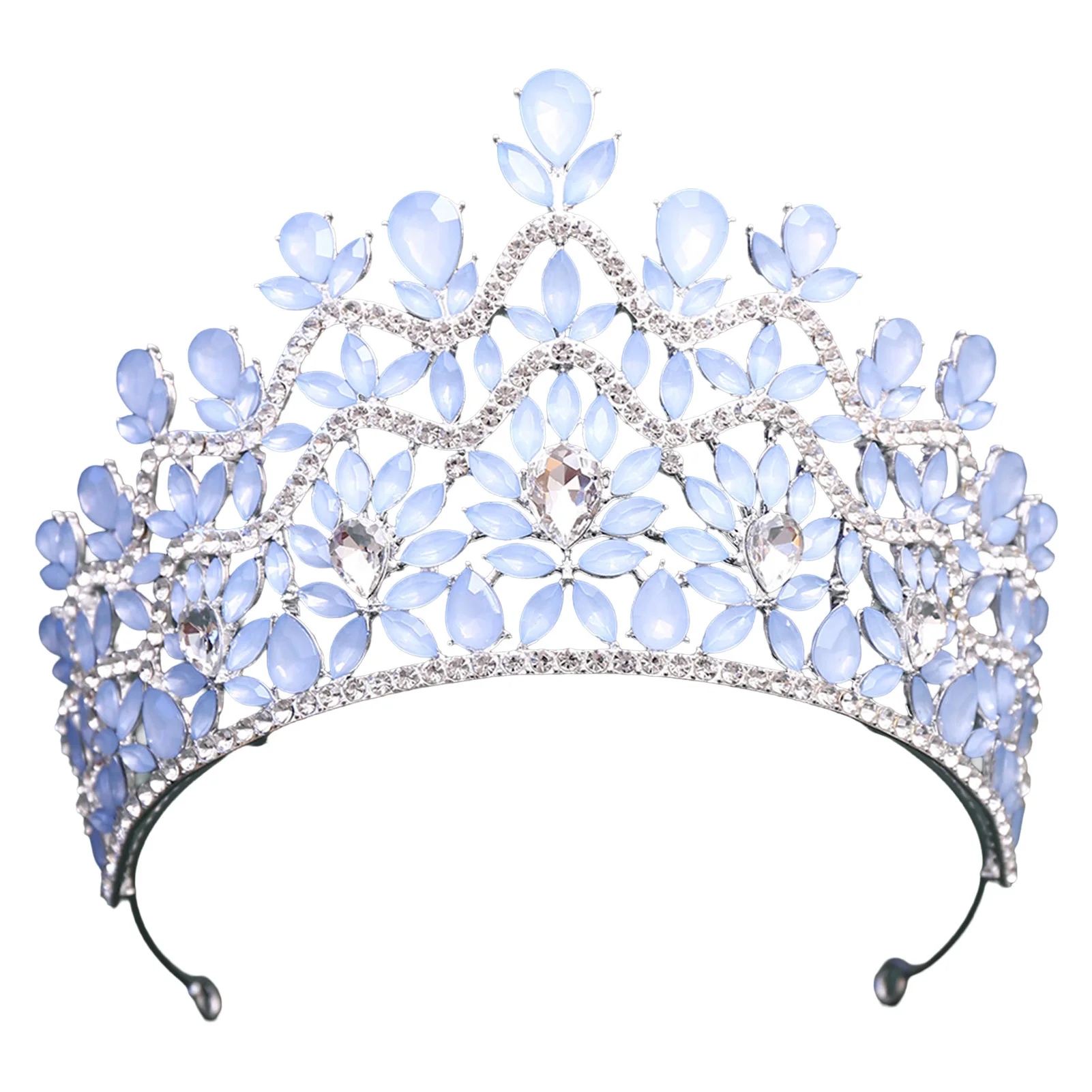 Braut-Tiara Hochzeits-Haarschmuck Broque Strass-Krone Funkelndes Königinnen-Diadem Luxuriöser Verlobungszeremonie-Haarschmuck – Detail 3