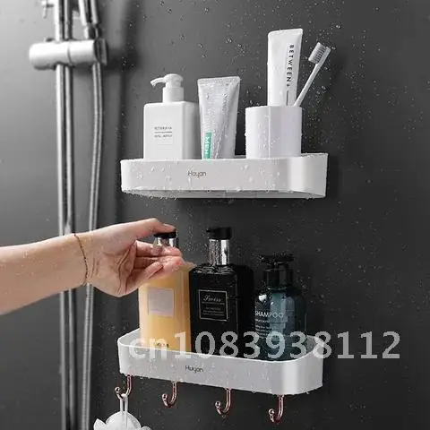 

Storage Rack Shelf Organizer Holder Kitchen Seasoning Rack Wall-Mounted Home Decor Gadget Bathroom Accessories No Punch Shampoo