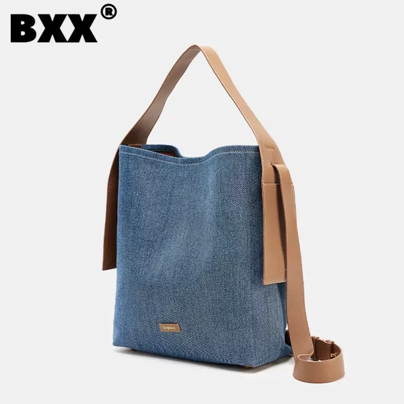 

[BXX] Contrast Color Designer Tote Bag For Women 2023 New Fashion Office Lady Shoulder Crossbody Bags Shopping Handbag 8AB765