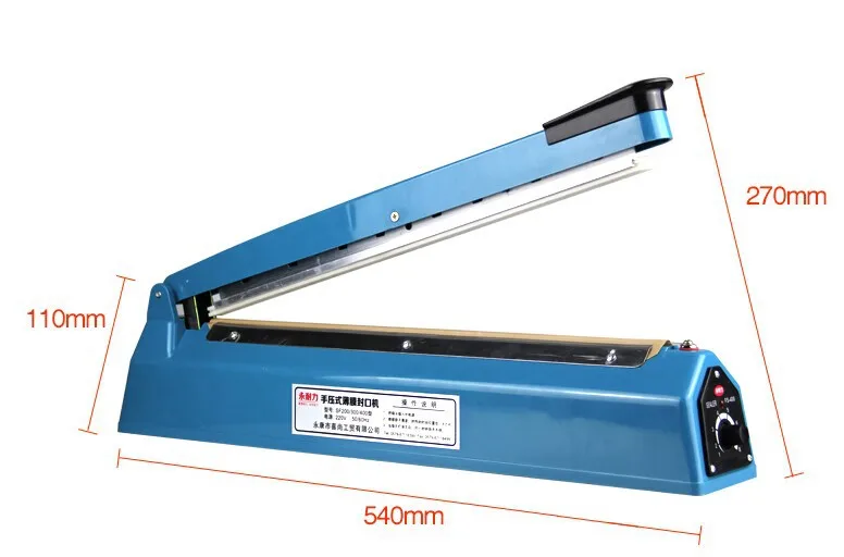 Manual Pouch Sealing Machine, Impulse Sealer, Alumínio