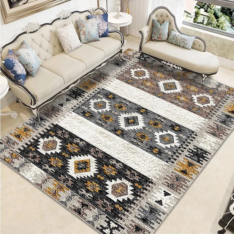 

Classical Geometric Print Floor Mat Boho Style Carpet Warm and Comfortable Home Decorative Rug Non-slip Absorbent Kitchen Carpet