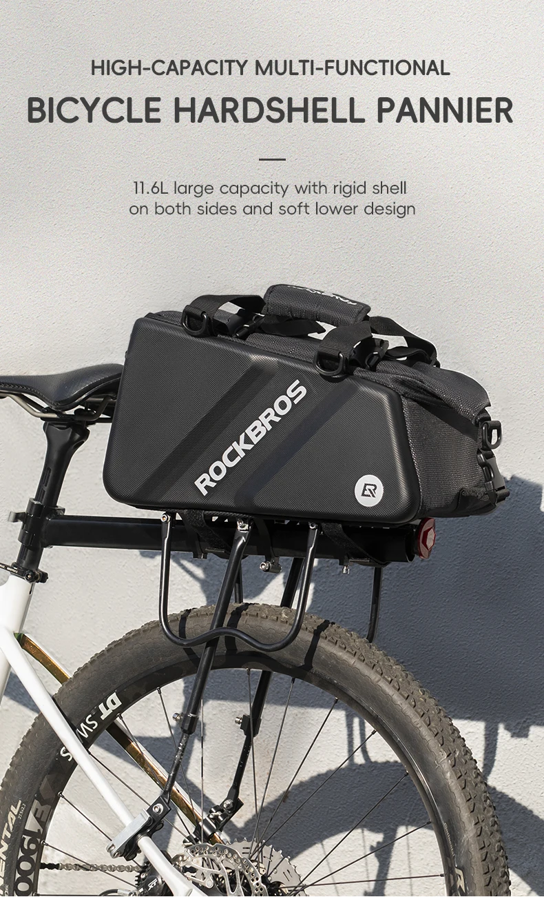 double side bike pannier bag rear view
