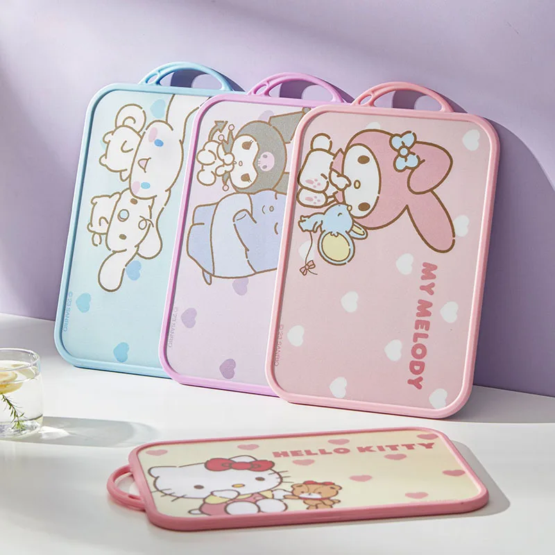 

Kawaii Sanrio Anime Double Sided Usable Cutting Board Cute Hello Kittys My Melody Kuromi Cartoon No Smell Portable Girls Gifts