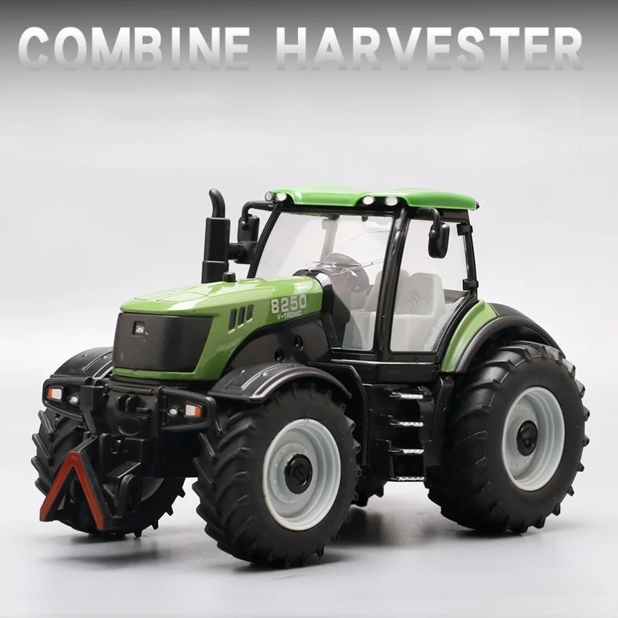 1/32 COMBINE HARVESTER Alloy Tractor Model Diecast Metal Toy Vehicle Luxury  Car Simulation Sound Light Kids Gift Collection