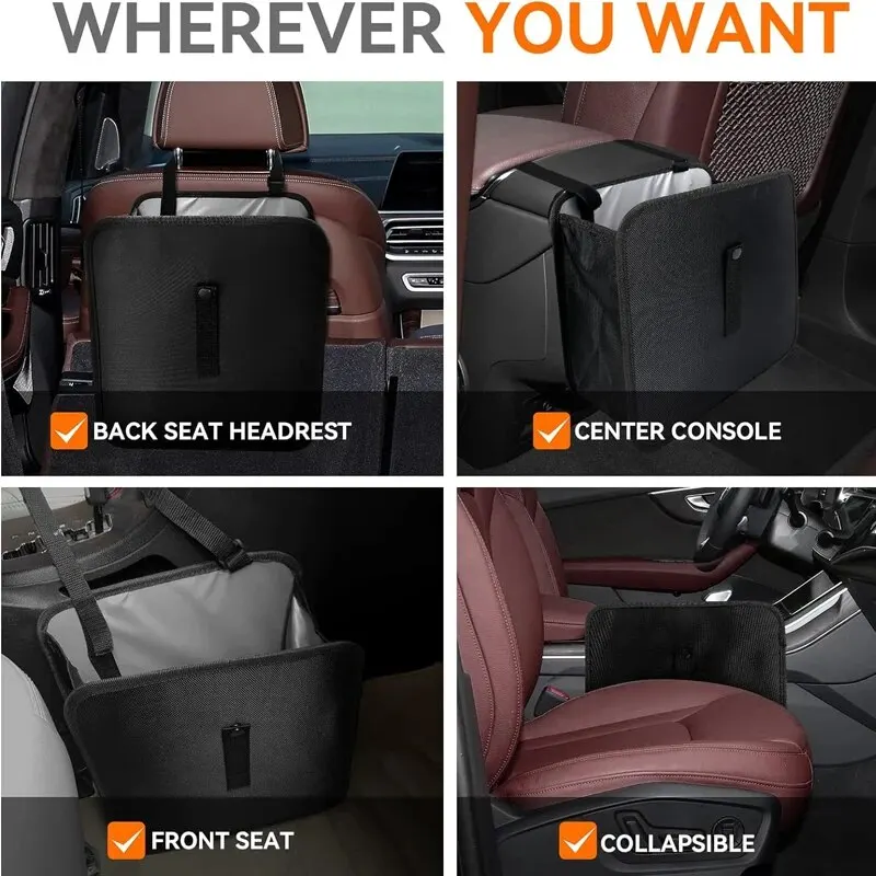 Car trash can 1PC Car Mounted Portable Hanging Garbage Basket Rear Storage Compartment Waterproof Bin Storage Box