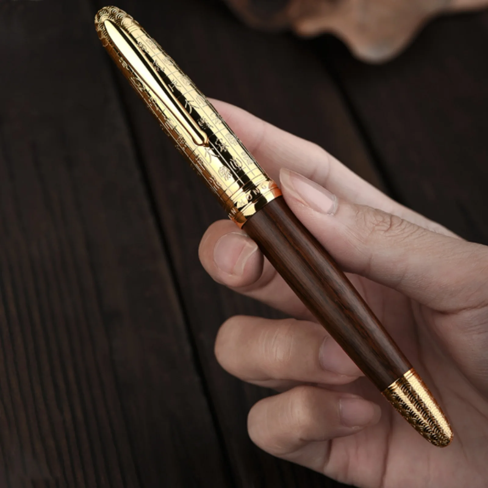 Asvine Jowo J16 - Penna stilografica in titanio massiccio, con pennino