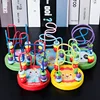 Baby Montessori Educational Math Toy Kids Circles Bead Wire Maze Roller Coaster for Children Montessori Wooden Toys Wood Puzzles 2
