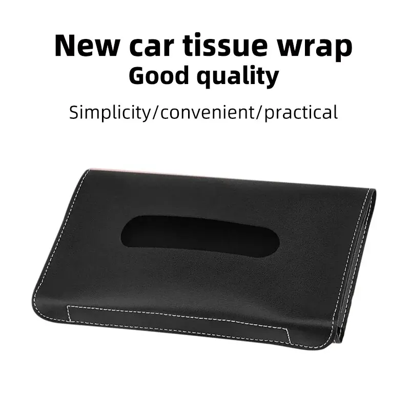 Car Tissue Holder 1PC PU Leather Car Sun Visor Hanging Holder Auto Interior Storage Decoration Accessories