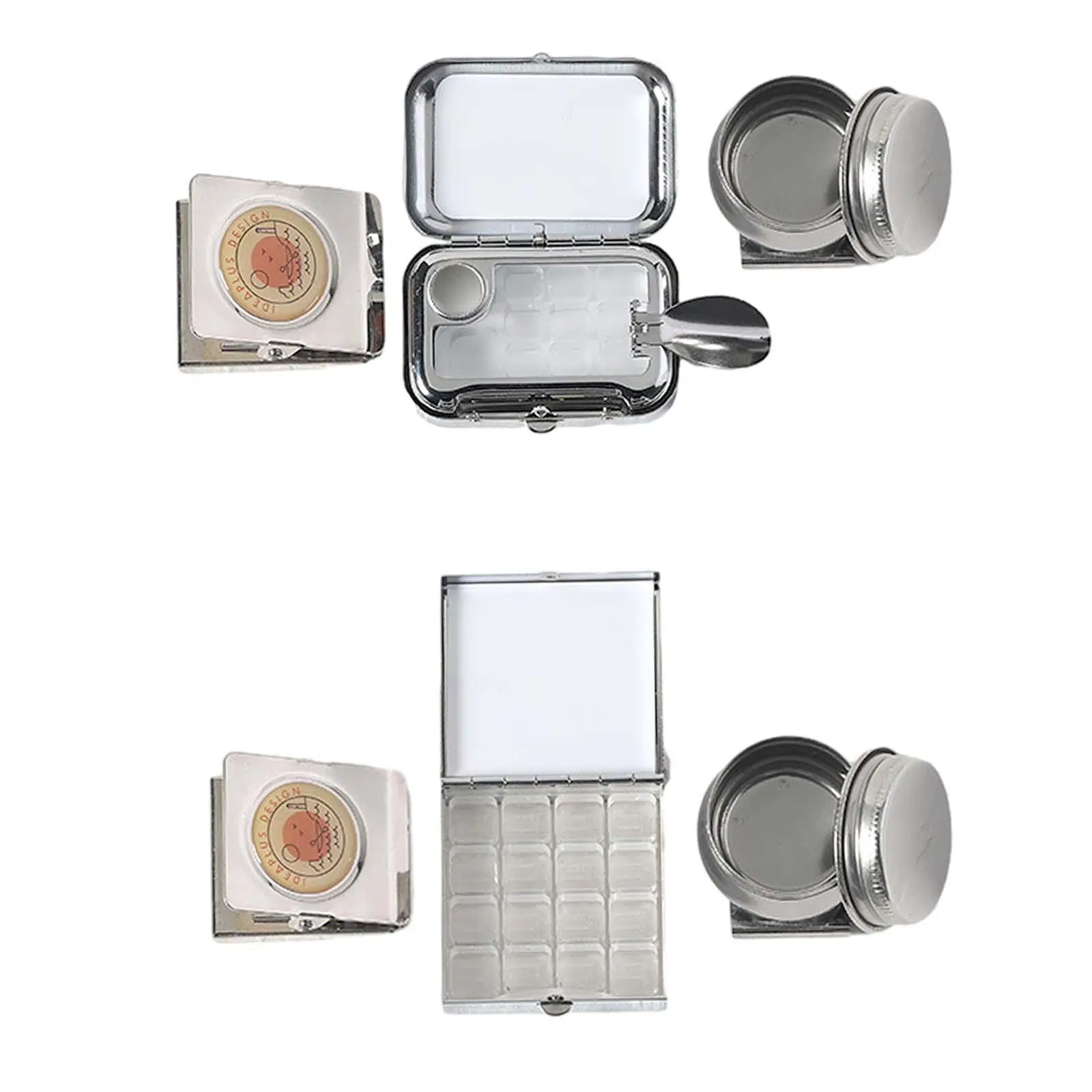 

Empty Watercolor Paint Palette Box Accs Oil Paint Gouache with Lid Easy to Carry Pen Washing Pot for Travel Kids Students Artist