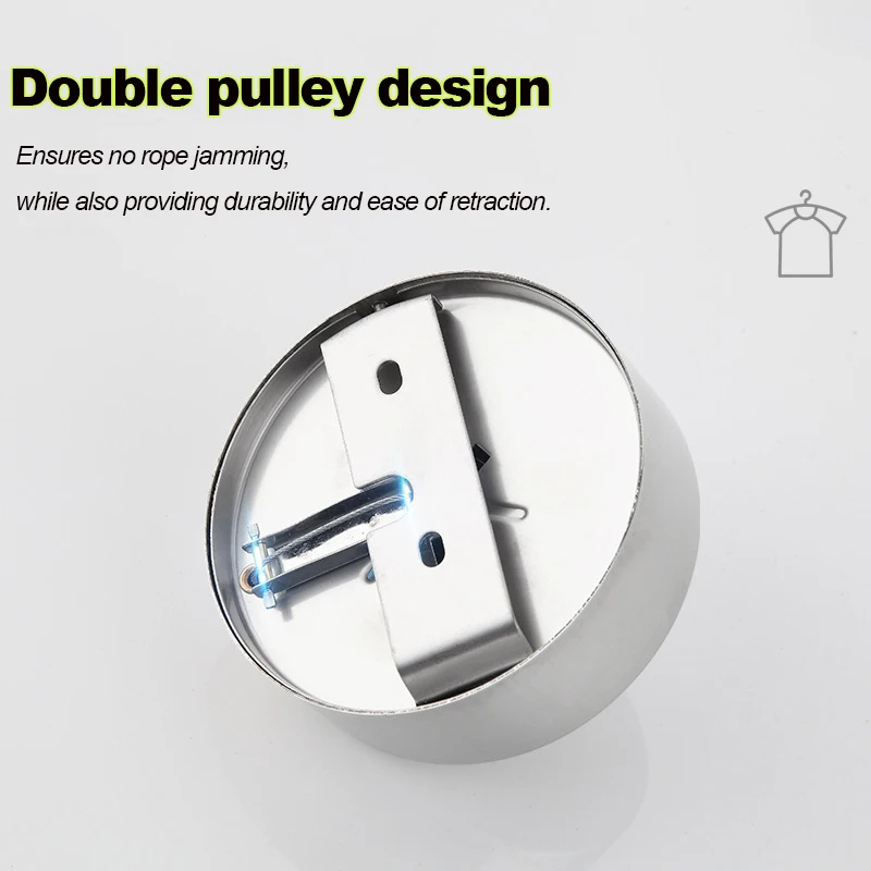 Stainless Steel Wall-mounted Clothes Line Windproof 2.8m Adjustable Strength Nylon Durable Non-slip Drying Rack Rope Laundry 5