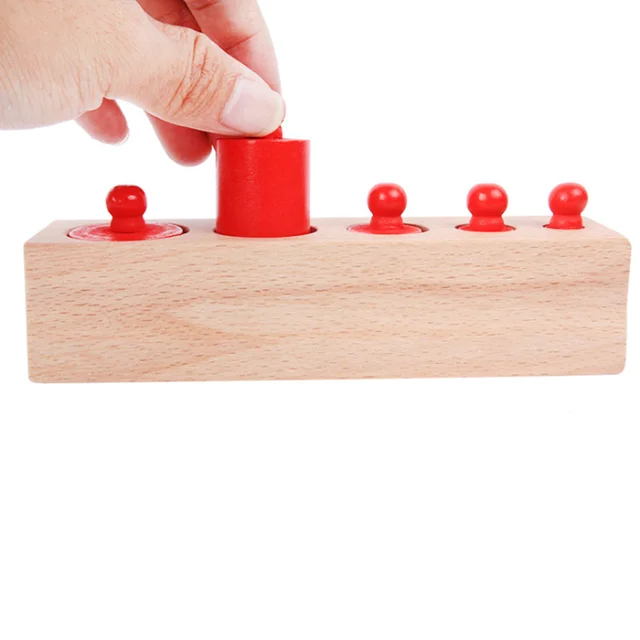 Montessori Colorful Socket Cylinder Block for Children Preschool Early Educational Toy Multicolor Building Blocks Wood Toys Gift 5
