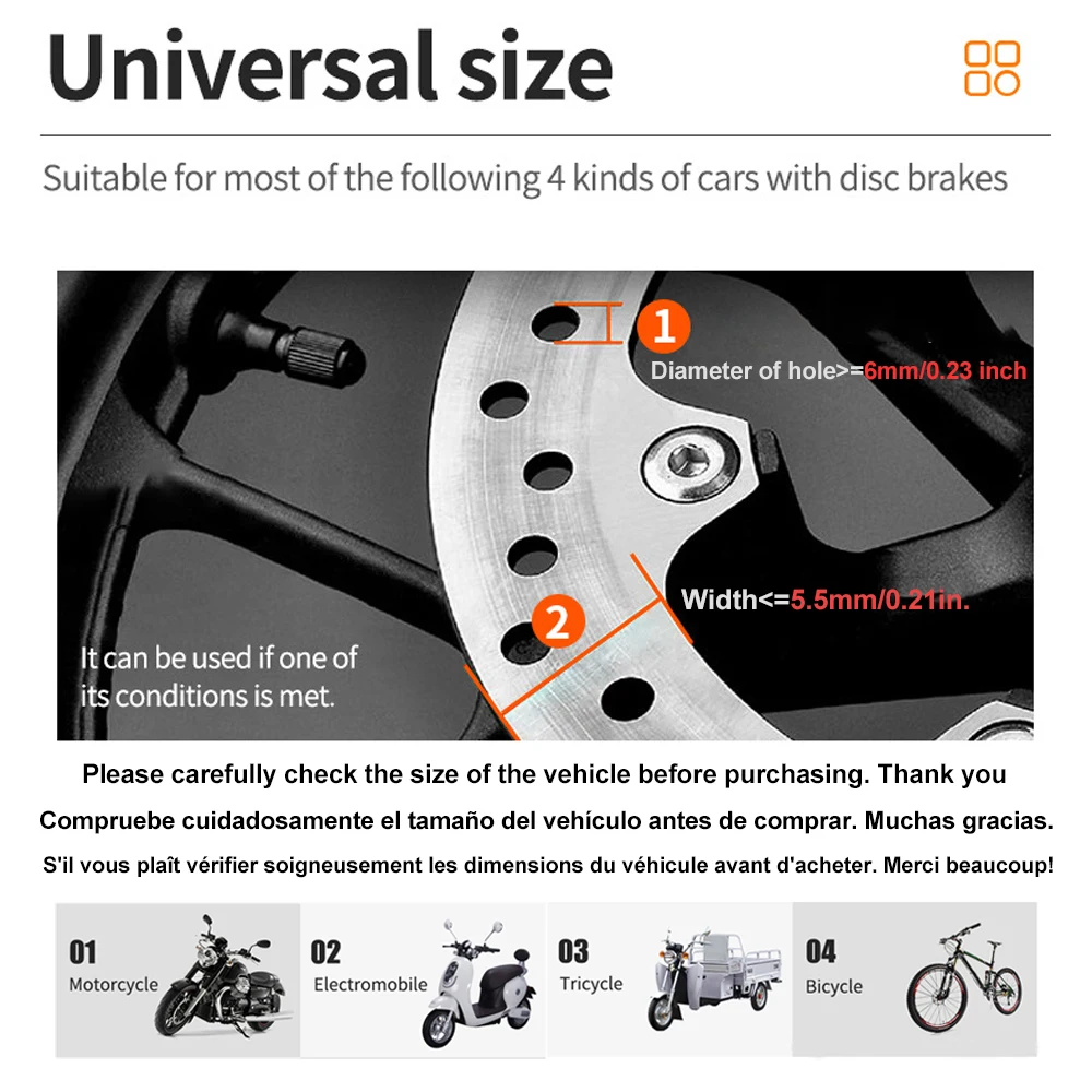Waterproof 110dB Anti-Theft Aluminum Alloy Disc Brake Alarm Lock for Motorcycles and Bicycles