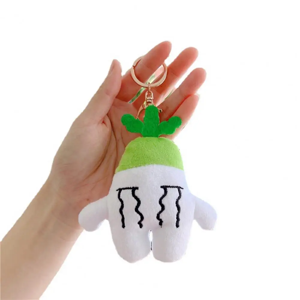 

Radish Plush Keychain Tears Radish Plush Toy Cotton Stuffed Vegetable Plush Doll Keyring Pendant Backpack Hanging Decoration