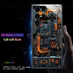 Enhanced Luminous LED Glow Phone Case with Aesthetic Design for Redmi Note14 Pro 5G (LED Colorful)