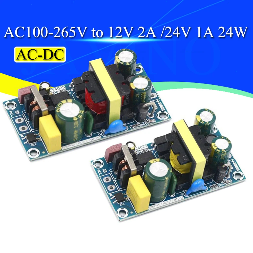1/5/10Pcs AC-DC 12V2A 24W Switching Power Supply โมดูล Bare Circuit 100-265V ถึง 12V 2A สําหรับเปลี่ยน/ซ่อม 24V1A 1