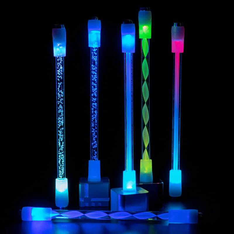 Acrylic luminous rotating pen Gaming Spinning Finger Pens for Kids Teens Student Games Office School Supplies