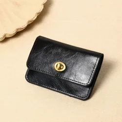 Sleek PU Leather Multi - Functional Coin Purse Wallet with Lock Closure (Black)
