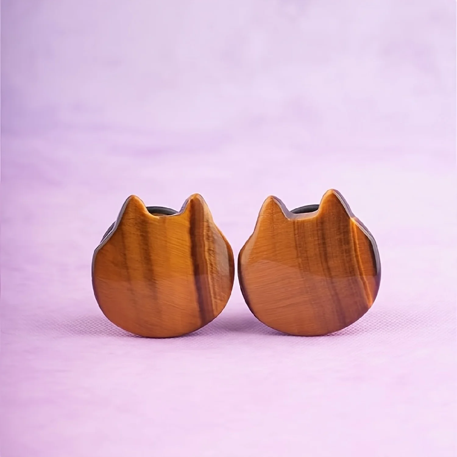 2 Stück süßer und süßer Stil Katze Ohr Stein Ohr Expander Körper Piercing Schmuck geeignet für tägliches Pendeln und Geschenken – Detail 8
