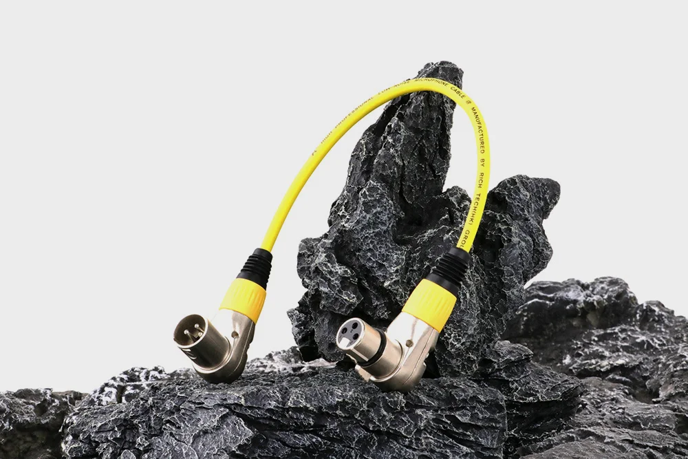 Ausgewogenes XLR-Kabel, rechtwinkliger XLR-Stecker auf Buchse, Pro 3-poliger 90-Grad-Mikrofonanschluss für Audio-Interface, Mixer, Lautsprecher – Detail 6