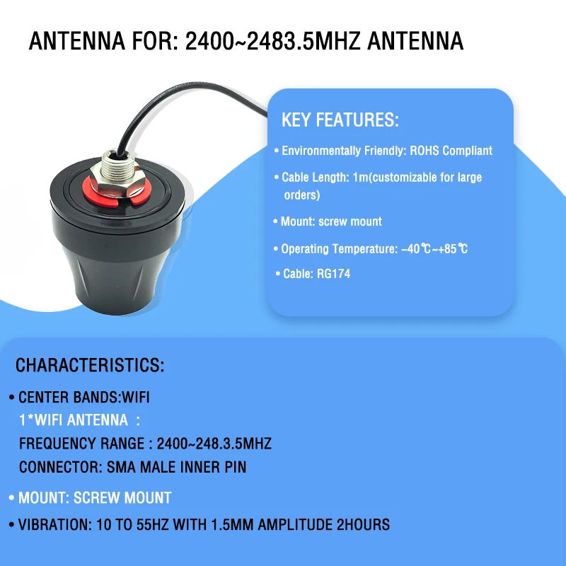 정격 WLAN 루프 안테나 24002483.5MHz 방수 IP67