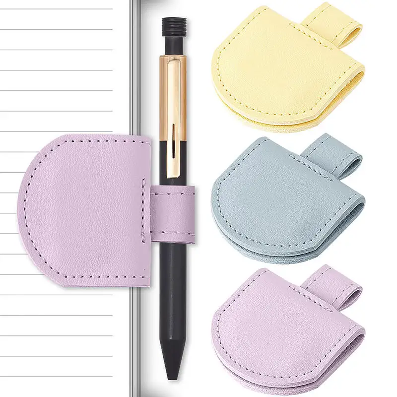 Fashionable Bookmark Pen Clip Multifunctional Dual-use Pencil Holder Exquisite Soft Leather Pen Clip Bookmark
