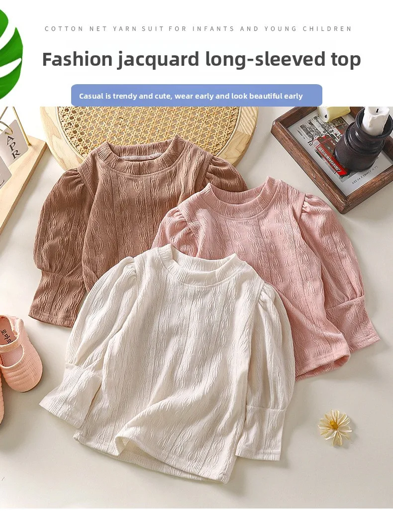 الفتيات طويلة الأكمام تي شيرت ملابس الربيع والخريف نمط الطفل ملابس الأطفال ملابس داخلية للأطفال قاعدة قميص أعلى