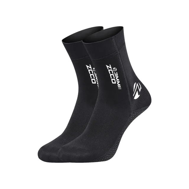 1 Pair New 3mm Neoprene Diving Socks Non-slip Adult Warm Patchwork Wetsuit Shoes Diving Surfing Boots for Men Womens Swimming black