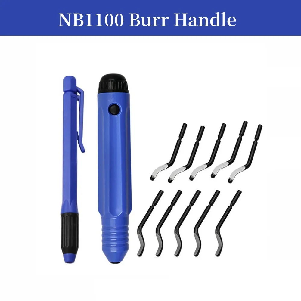 Hand Burr Trimming Knife NB1100 Burr Handle 10pcs BS1010 Blades Cutters Deburring Rough Pipe Wood Edges Remover Hand Tools