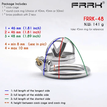 FRRK-48 Bird Chastity Cage for Male Bondage Device Belt Metal Cub Animal Cock Rings Steel Penis Lock BDSM Couple Sex Toys 3