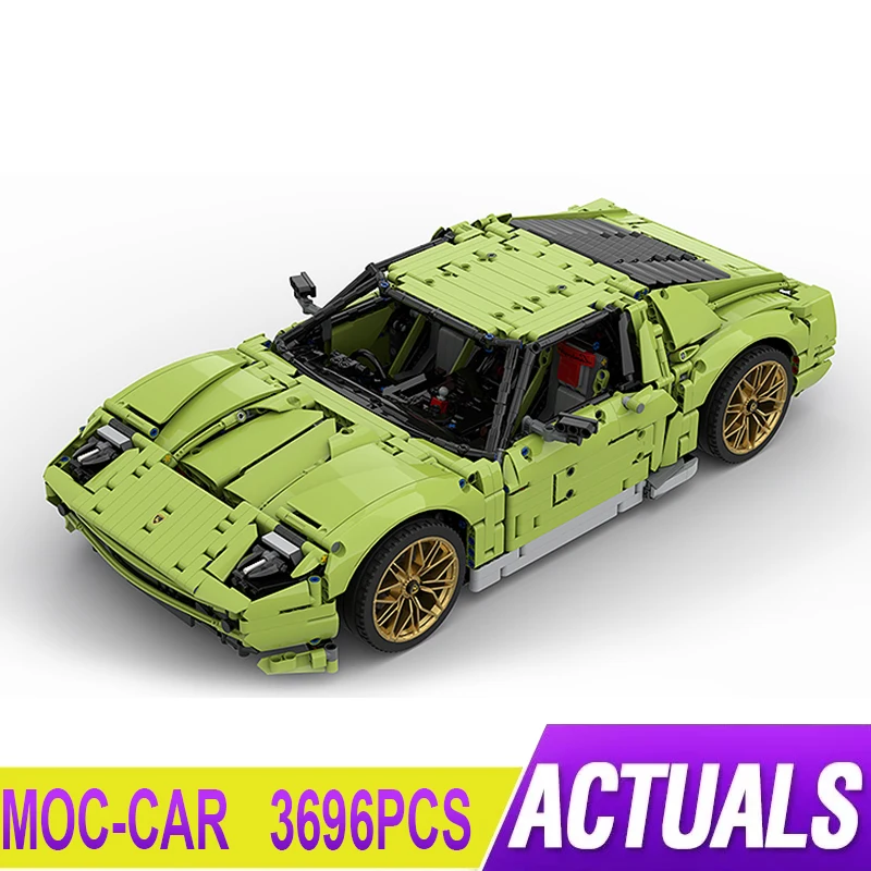 

3696 шт., Детский конструктор MOC Green Super SportsCar, совместимый с 42115