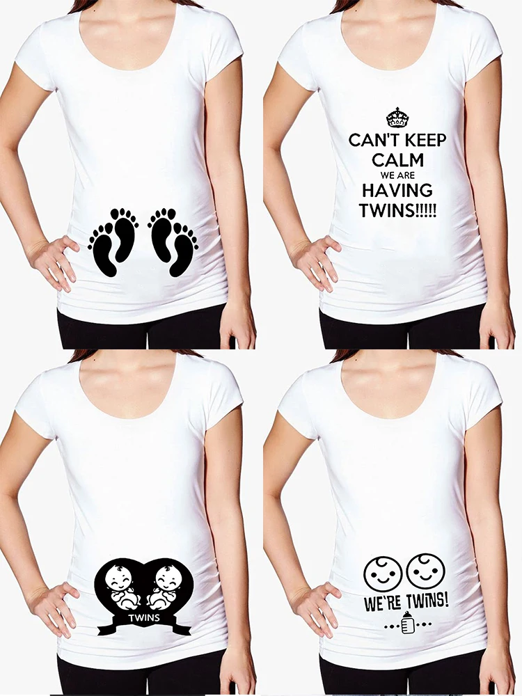 Maternity Clothes Funny Tees Twin Funny Shirts Pregnancy Funny