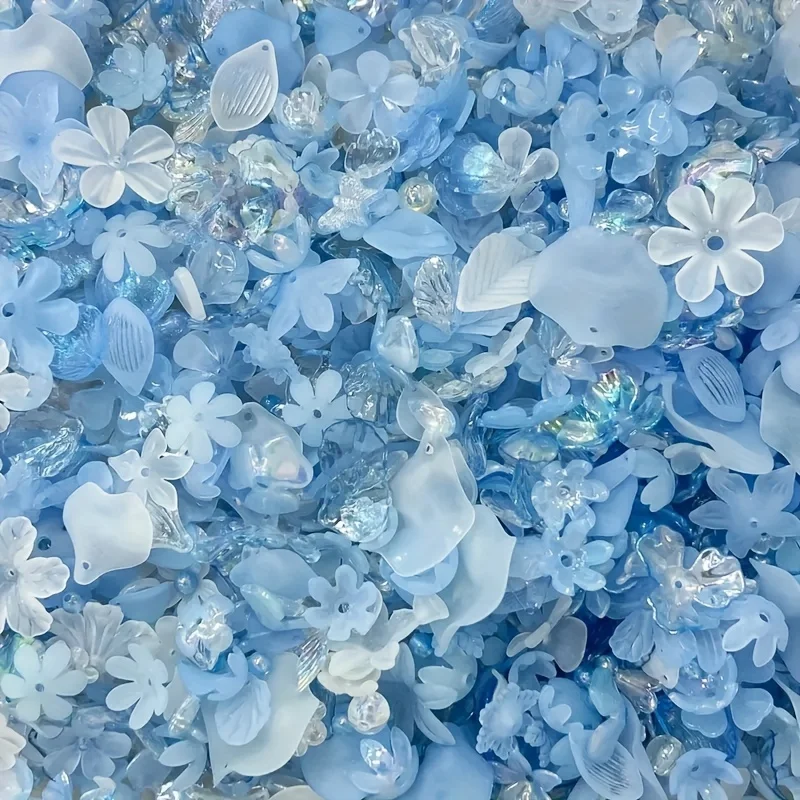 Frosted Petal Butterfly Bow Acrylic Beads - 30g/1.05oz - Mixed Style DIY Jewelry Bracelet Accessories in Varied Colors