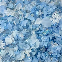 Frosted Petal Butterfly Bow Acrylic Beads - 30g/1.05oz - Mixed Style DIY Jewelry Bracelet Accessories in Varied Colors - 30g - 1.05oz (Blue)