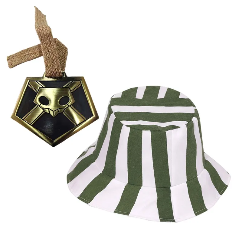 Urahara Kisuke Cosplay Cap Striped Watermelon Hat Kurosaki Ichigo Ginjou Kuugo Agent Licence Badge Costume Accessories Gifts