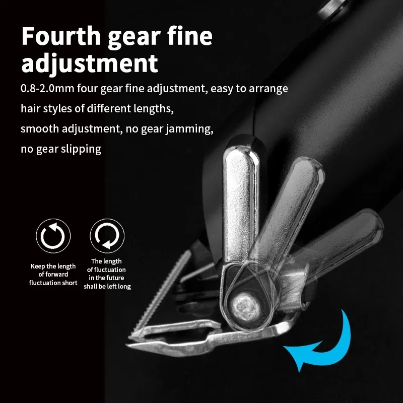 WAIKIL professional hair clipper Men's Electric Hair Trimmer USB Rechargeable Cordless Electric Pusher Hair beard styling tools 5