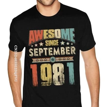 

Graphic Awesome Since September 1981 Tshirt Men England Style Tshirts Men Blue Gothic Style Tee Shirt Gothic Style
