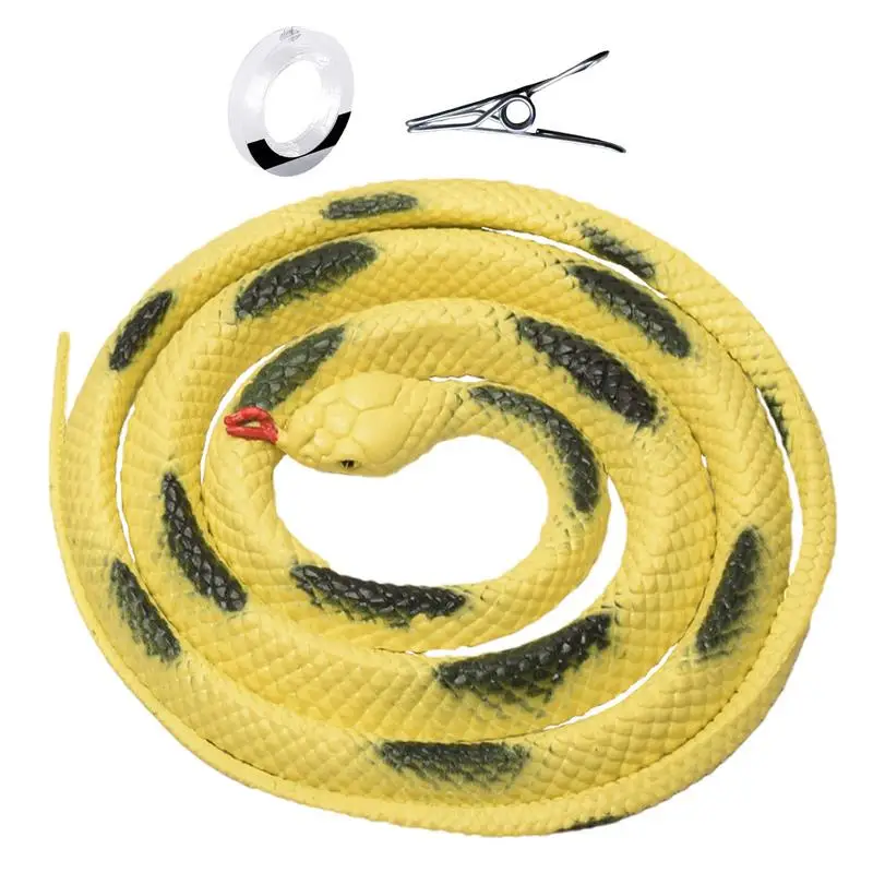 

Clip On Snake Prank Funny Rubber Snake Prop Realistic Snake Toy Practical Jokes Clip-on Prank Props For Camping Golf Course Back