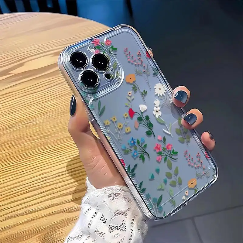 Elegant Floral Clear Phone Case Cover