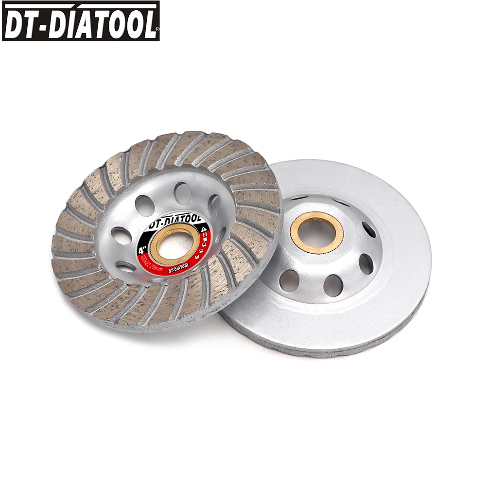 DT-DIATOOL-1pc Diamond Cup Grinding Wheel Discs for Concrete Brick Hard Stone, Segmented Turbo Row Disc Dia 4inch 100mm