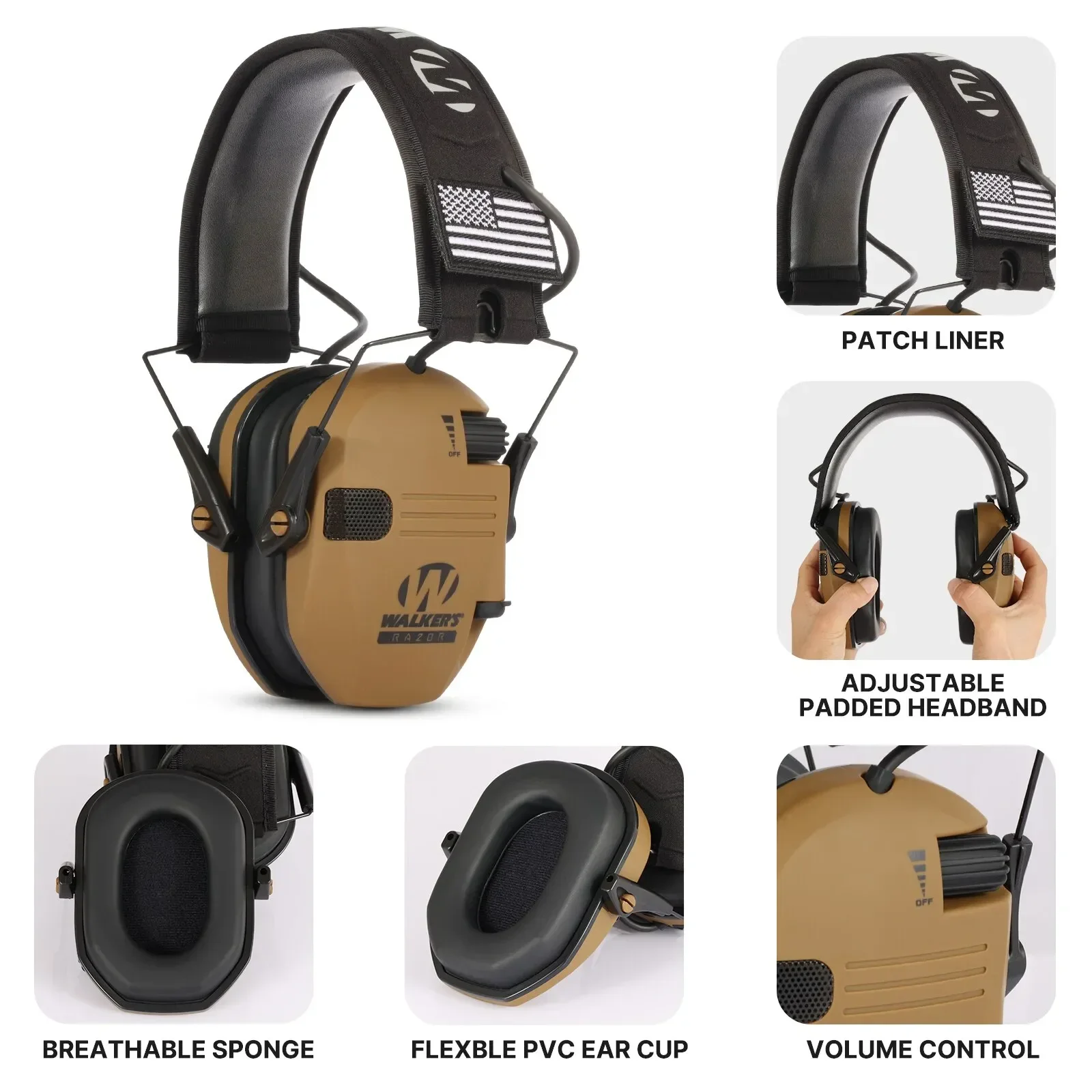 Tactical Headphones Damper Sports Shooting Timer Noise Cancellation Helmets Slingshot for Hunting and Shot Hearing Protection