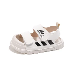 Children's Summer Beach Sandals - Stylish Soft Toe - Covered Footwear - 24 (WHITE)