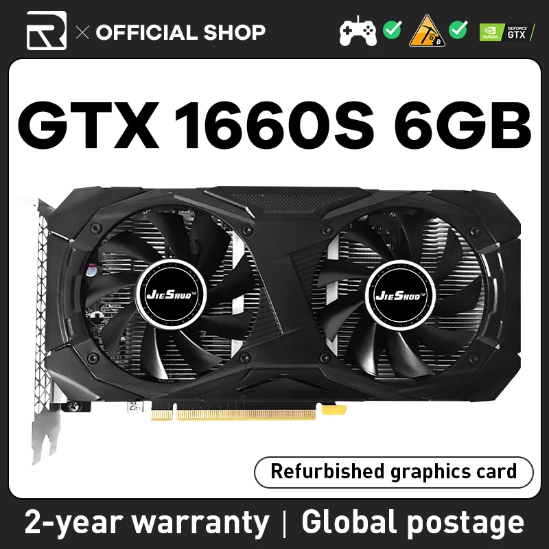 Jieshuo Nvidia Gtx 1660 Super 6Gb Scheda Grafica Da Gioco Gddr6 192Bit Gpu Gtx1660 Super 6G Supporta Pc Desktop Video Office 1660 S