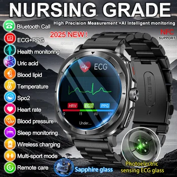 2025 New For XIAOMI Health Watch Uric Acid Blood Pressure Blood oxygen Body Analysis Body Fat SmartWatch ECG+PPG Clock Women Men