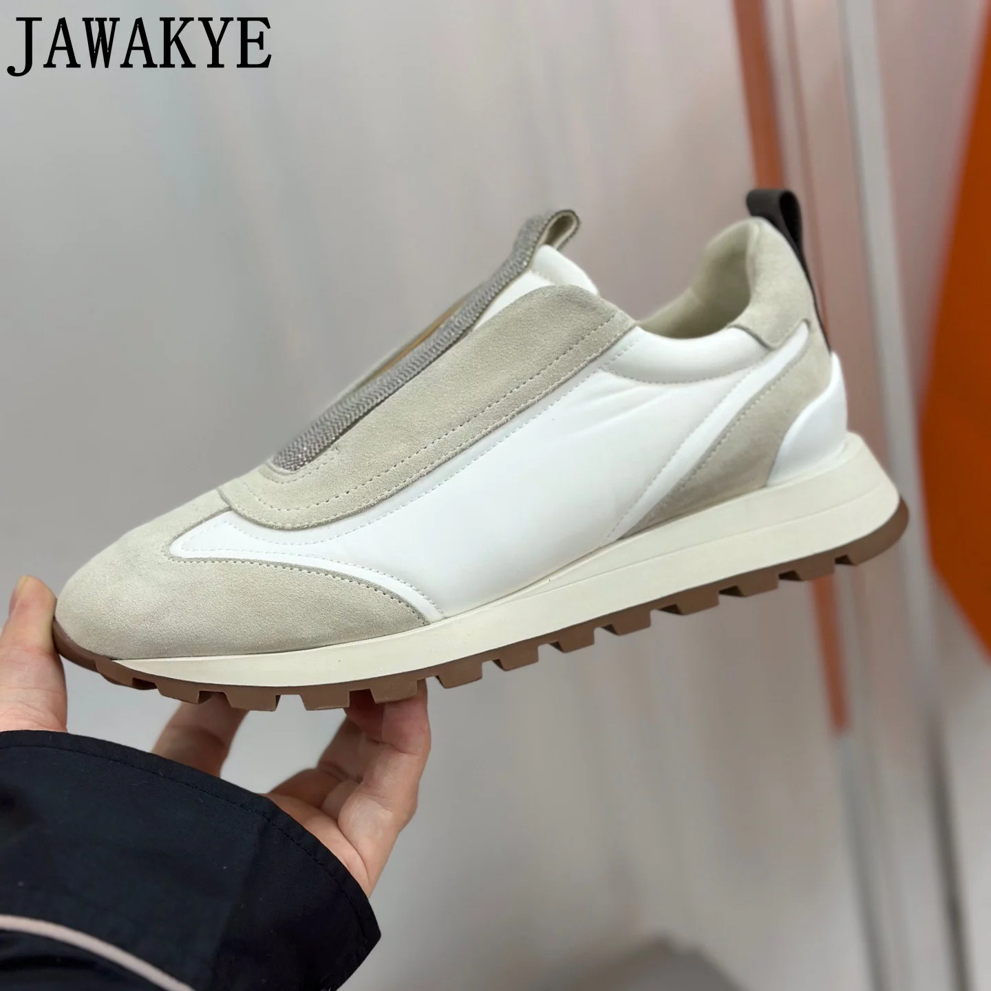 2023 Autumn New Brand Sneakers Ladies Slip-on Loafers Shoes Crystal Embellished Comfort Light Weight Women's Walking Shoes