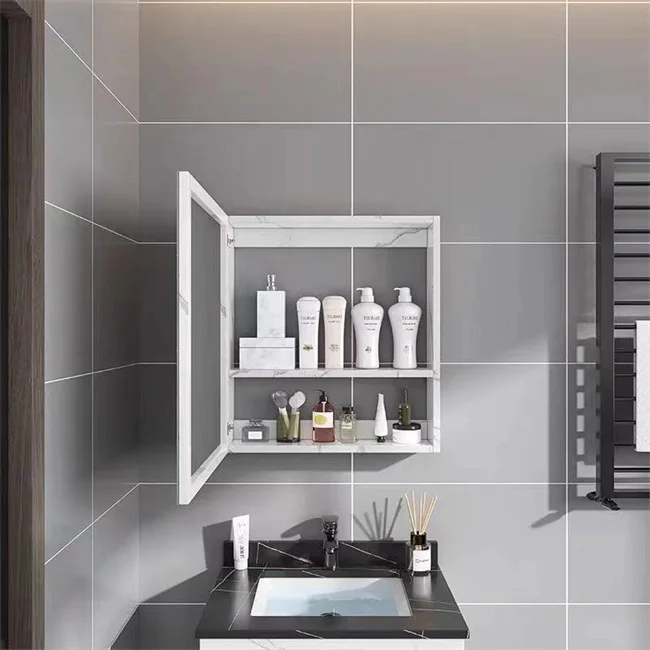 Smart LED Light Toilet Mirror Cabinet Bathroom Mirror Cabinet Single Door With IP44 Waterproof Anti-fog Function