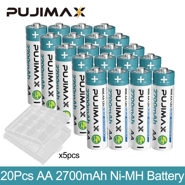 LOT DE 4 PILES RECHARGEABLES 2700MHA AA R06 1.2V