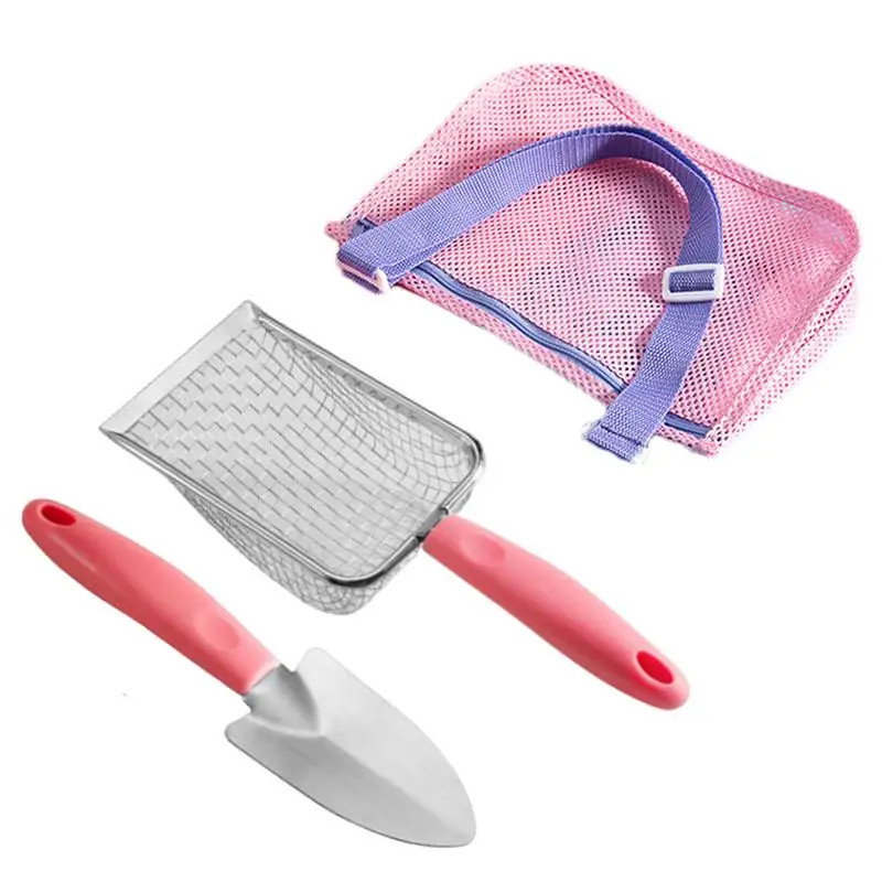 

Beach Mesh Shovel 3PCS Beach Sand Sifter Set Beach Playset For Boys And Girls Funny Toy Includes Sand Shovel Sand Sifters Shell